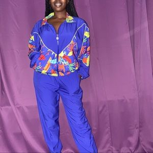 Vintage floral tracksuit - windbreaker & joggers